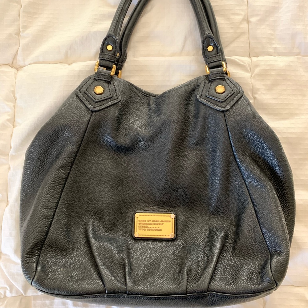 Marc Jacobs black leather hobo bag
